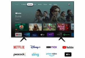 Image of a tv with google tv home page